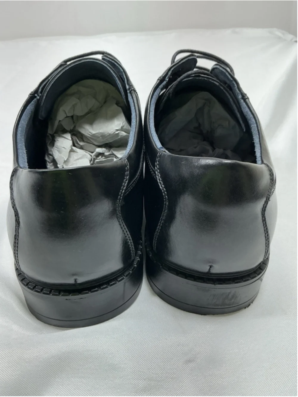 Mens Excelent Bruno Marc Lace Up Oxford Shoes Black Size 12 Block Heel Round Toe
